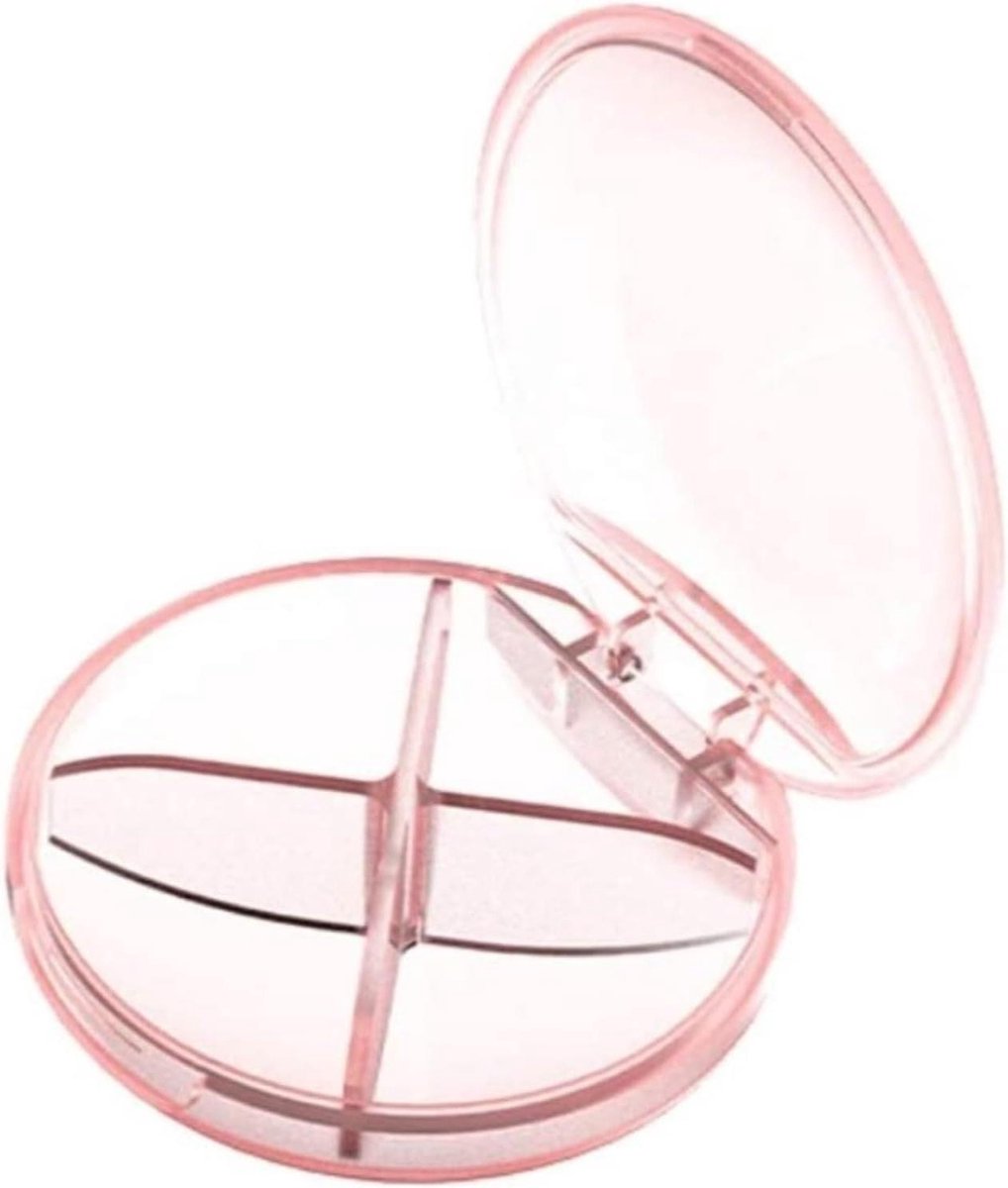 Opbergdoosje met Deksel - Mini Juwelendoosje - Sieraden Opbergen - Vier Compartimenten - 8x23x8cm - Roze