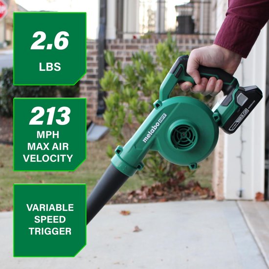 Compacte Blazer - Draadloos Gereedschap - Werkplaats Opruimen - Variabele Snelheid - 124 CFM - Groen — afbeelding 2