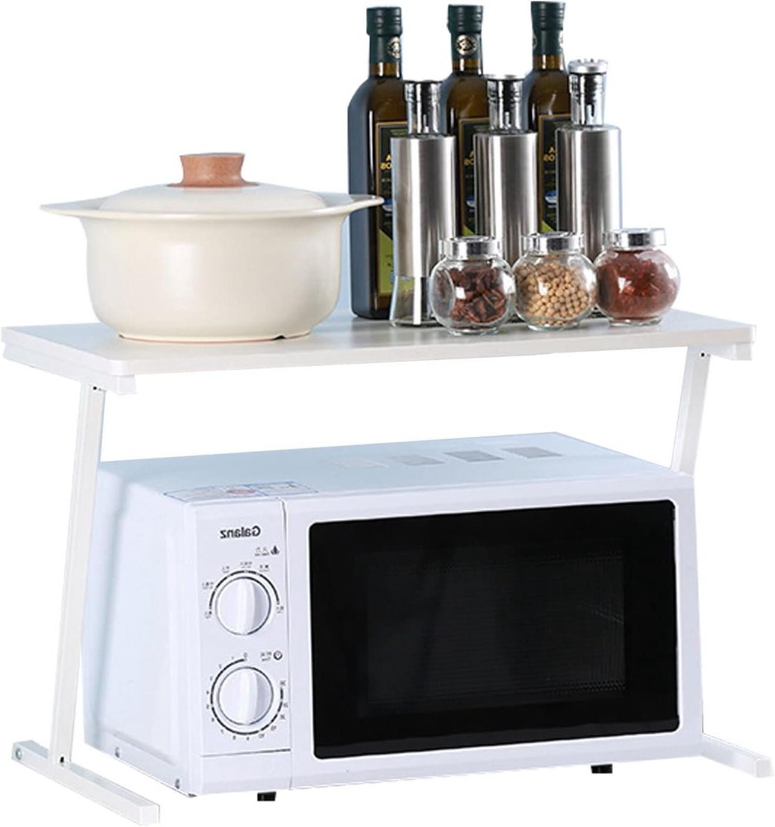 Keukenrek - Opslag Plank - Keuken Organiseren - Stabiele Constructie - 57 cm Lengte - Wit