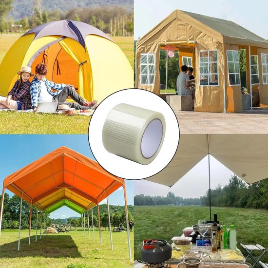 Luifel reparatietape - Tent reparatie - Buiten repareren - Waterdicht en sterk - 18 meter - Transparant — afbeelding 5