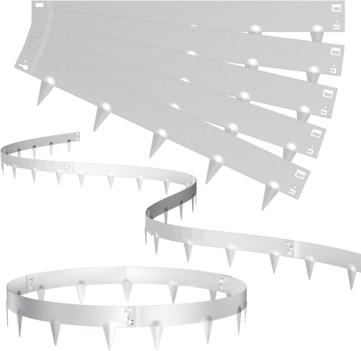 Gazonrand Metaal - Bloembedomranding Tuin - Tuinrand Creëren - Flexibel Vervormbaar - 40 Meter - Zilver