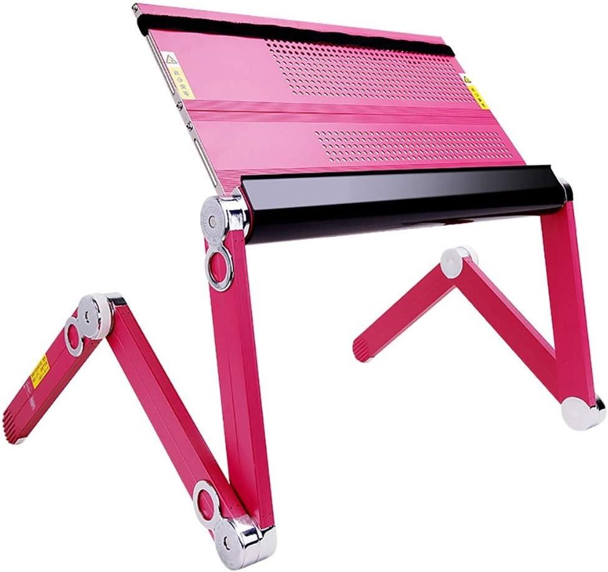 Verstelbaar Bureau - Laptop Tafel - Thuiswerken - 360° Draaibare Poten - 45x24.5cm - Roze