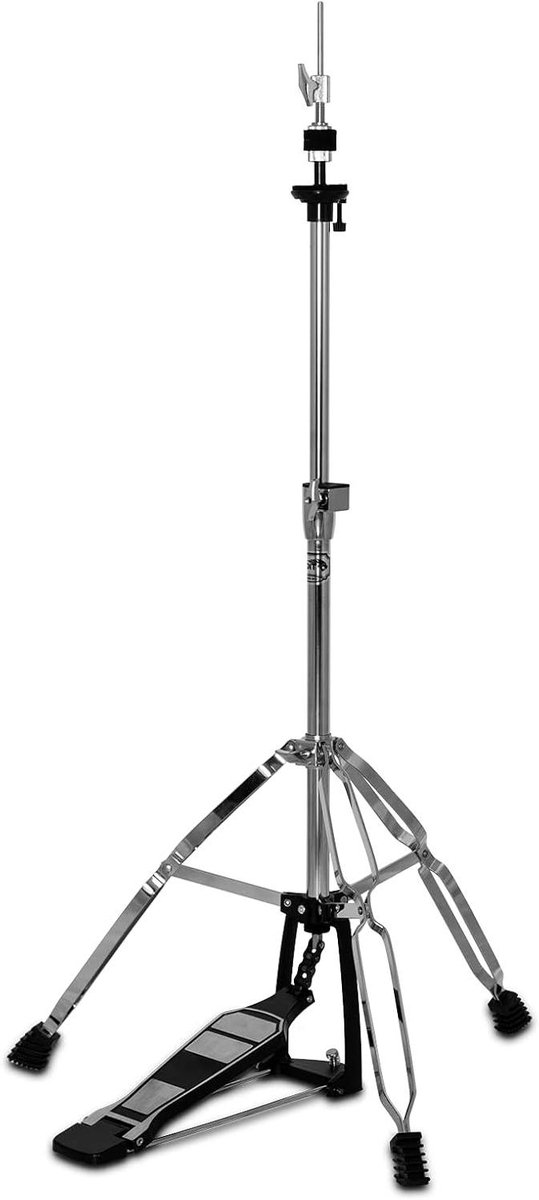 Hi-Hat Statief - Dubbele Steun - Muziek Maken - Antislip Voetjes - 68-93 cm - Chroom