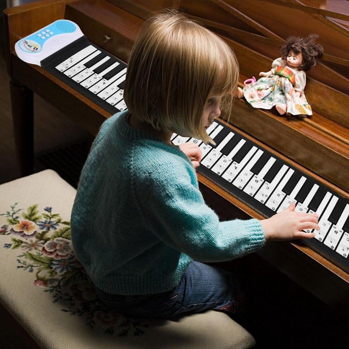 Pianotoetsen Stickers - Noten Labels - Muziek Leren - Transparant Kleurontwerp - 61/88 Toetsen - Zwart