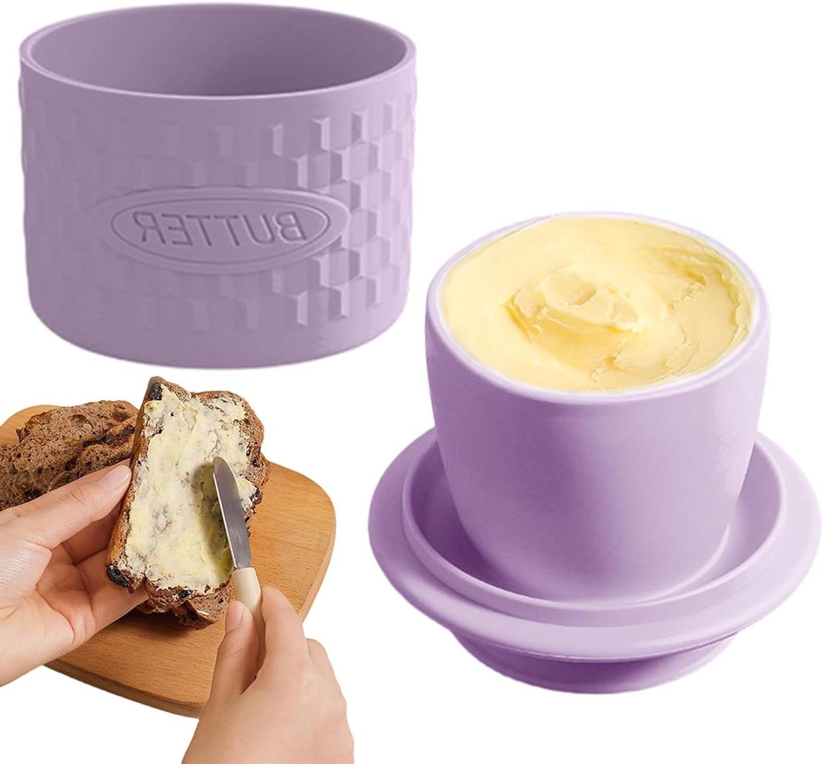 Botervloot - Boterpot - Keuken Opslag - Luchtdichte Afdichting - 10 x 9 cm - Paars