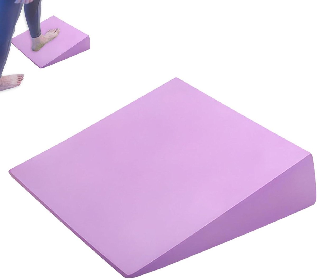 Schuimrubberen Wiggen - Kuitspanner Plank - Fitness Oefeningen - Veilig en Sterk - 32.5 x 30 x 9 cm - Paars