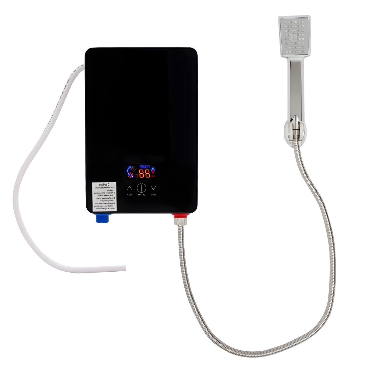 Instant Elektrische Waterverwarmer – Tankless – Met Handdouche – Voor Keuken, Badkamer en Kapsalon – Zwart