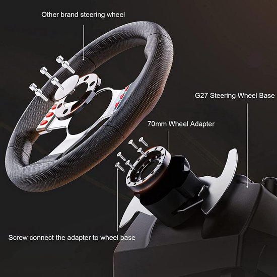 Stuurwiel Adapterplaat - Race Stuur - Race Simulators - CNC Bewerkte Aluminium - 70 mm PCD - Zwart — afbeelding 2