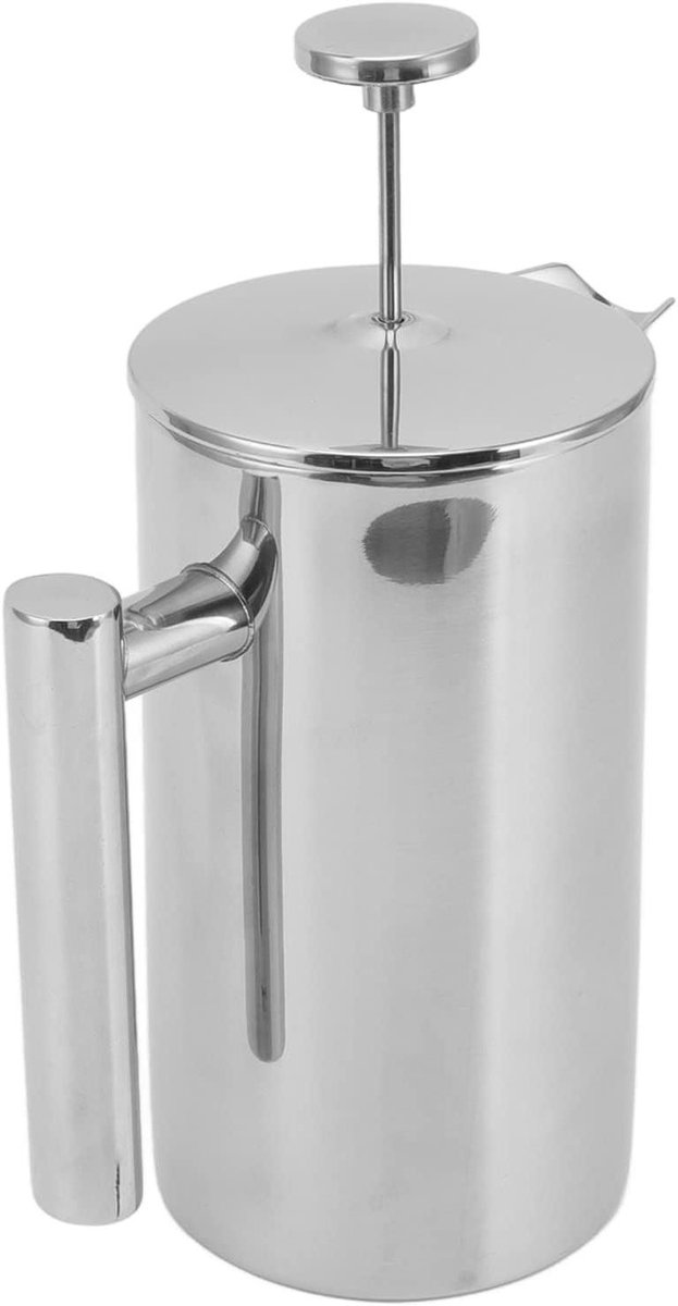 Koffiezetapparaat - Theepot - Ambachtelijk Brouwen - Dubbelwandig Roestvrij Staal - 350ml - Zilver