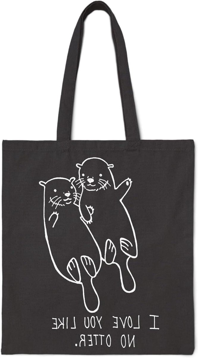 Canvas Tote Bag - Draagtas - Boodschappen Doen - Uniek Design - One Size - Zwart