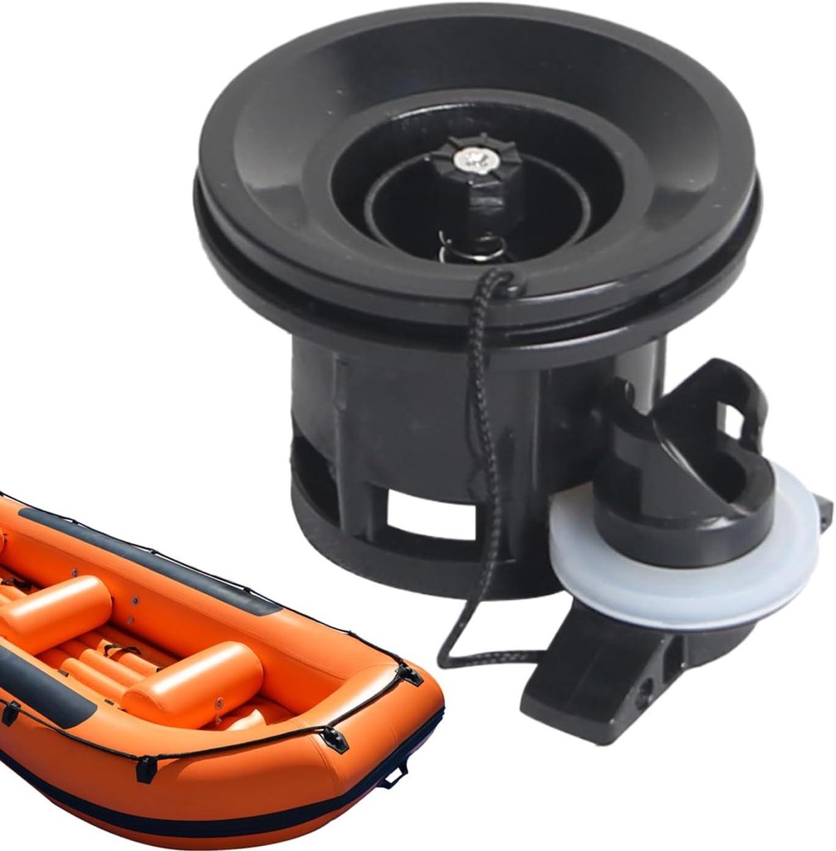 Opblaasbare Ventielen - Luchtpluggen Kajak - Watersport Accessoires - 8-Gaats Lekvrij Ontwerp - 11 x 7.7 x 7.7 cm - Zwart