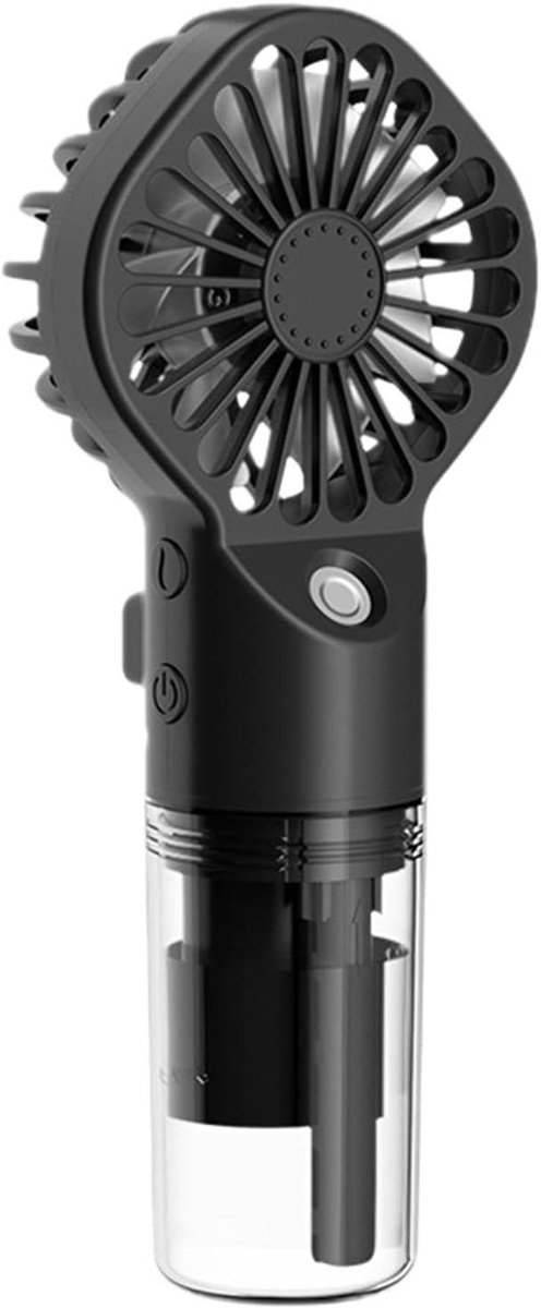 Spuitventilator - Mini ventilator - Persoonlijke koeling - Verstelbare windsnelheden - 7.2cm - Zwart