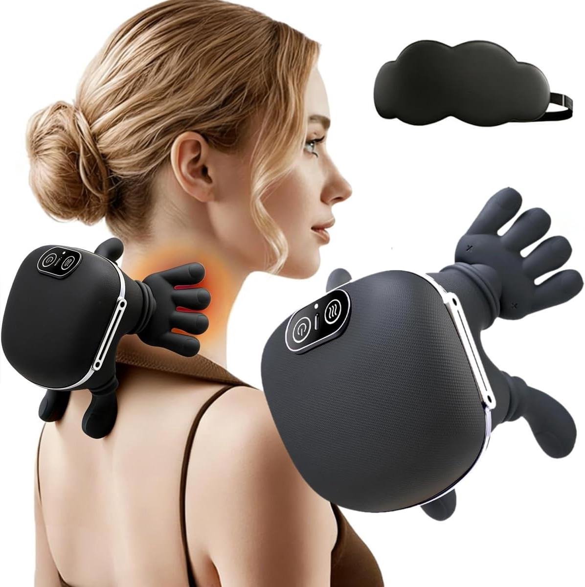Handmassage Apparaat - Nek Schouder - Spierontspanning Thuis - 4D Diep Kneed - 15 x 10 x 7 cm - Mosgroen
