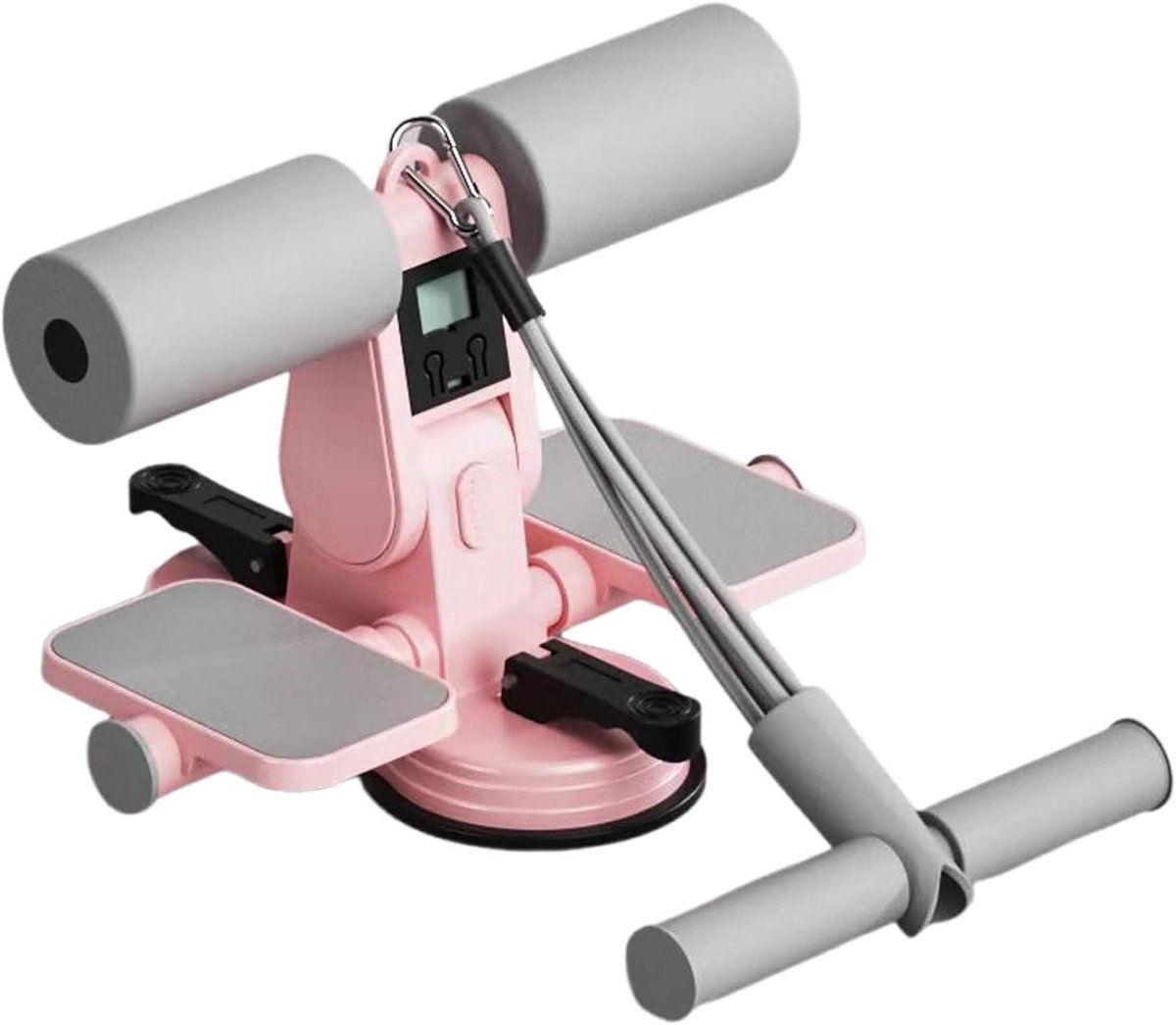 Voethouder Fitnessapparaat - Zit-up hulp - Thuis trainen - Dubbele zuignappen - 28 x 25 x 15 cm - Roze