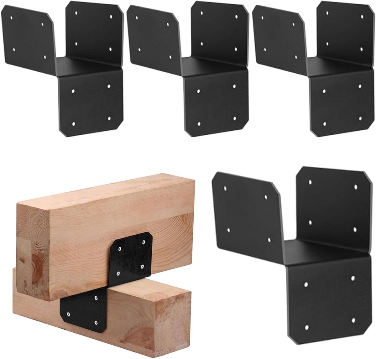 Montagebeugels - Verbindingsbeugels - Houtverbindingen Maken - Zware Belasting Ontwerp - 2x4 en 4x4 - Metaal