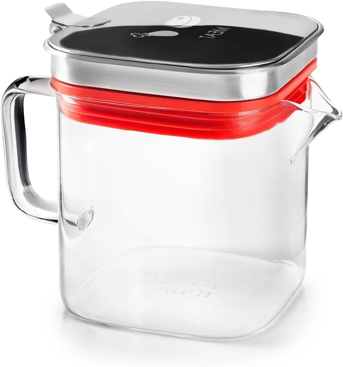 Olierecycler Vlees - Vet opvangbak - Keuken opruimen - Met gaasfilter - 600 ml - Wit