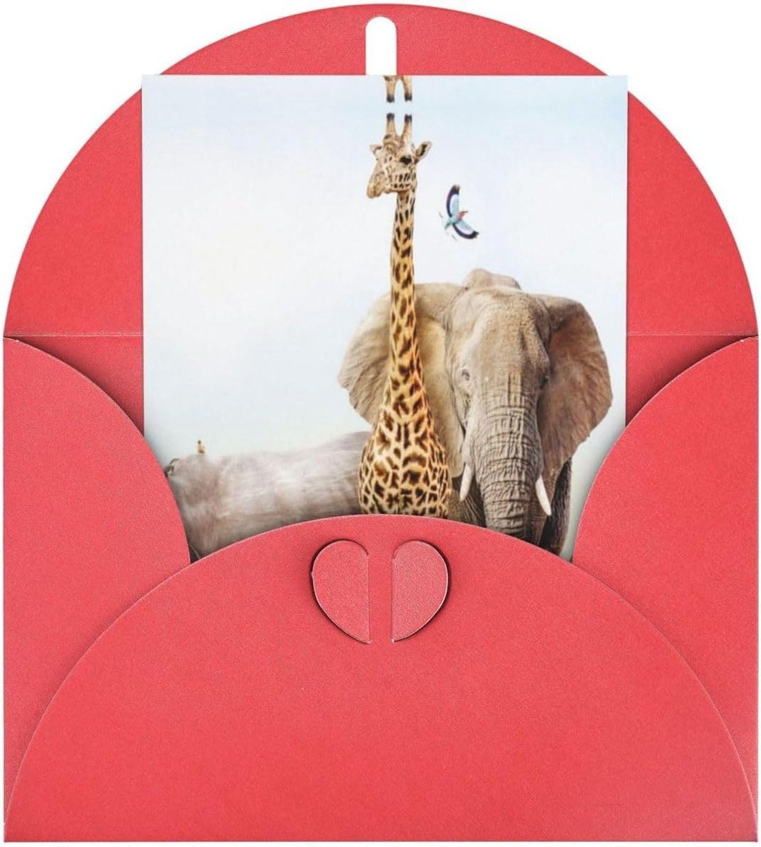 Wenskaart - Feestelijke kaart - Geleentheden vieren - Parelmoer papier - 10x15cm - Rood