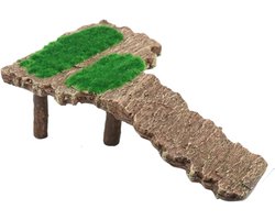 Reptielen Rustplek - Aquarium Terras - Dieren Verblijf - Antislip Ontwerp - 8.7 x 19.7 cm - Meerkleurig