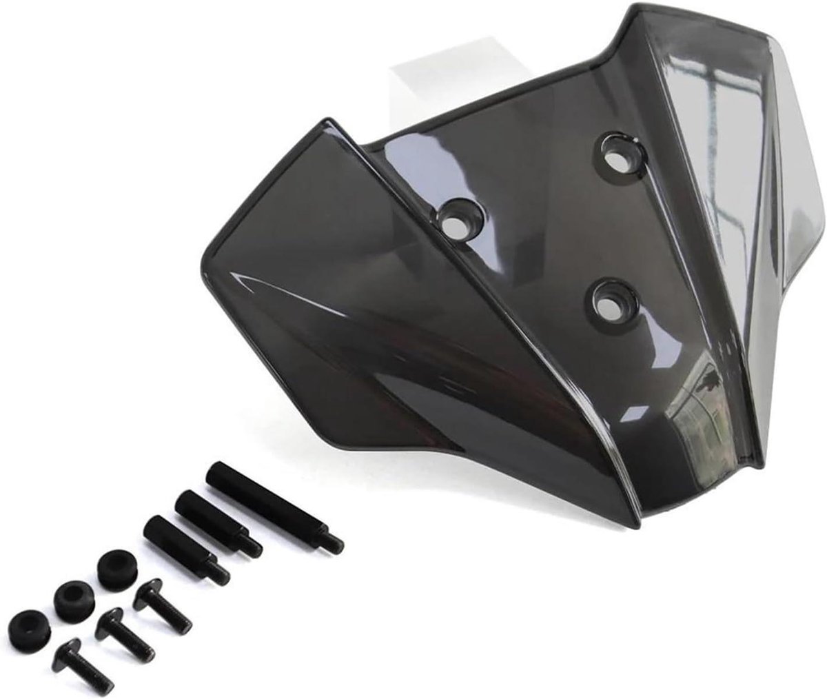 Motorfiets Windscherm - Winddeflector Schild - Comfortabel Rijden - Duurzaam PC Materiaal - 1 kg - Zwart