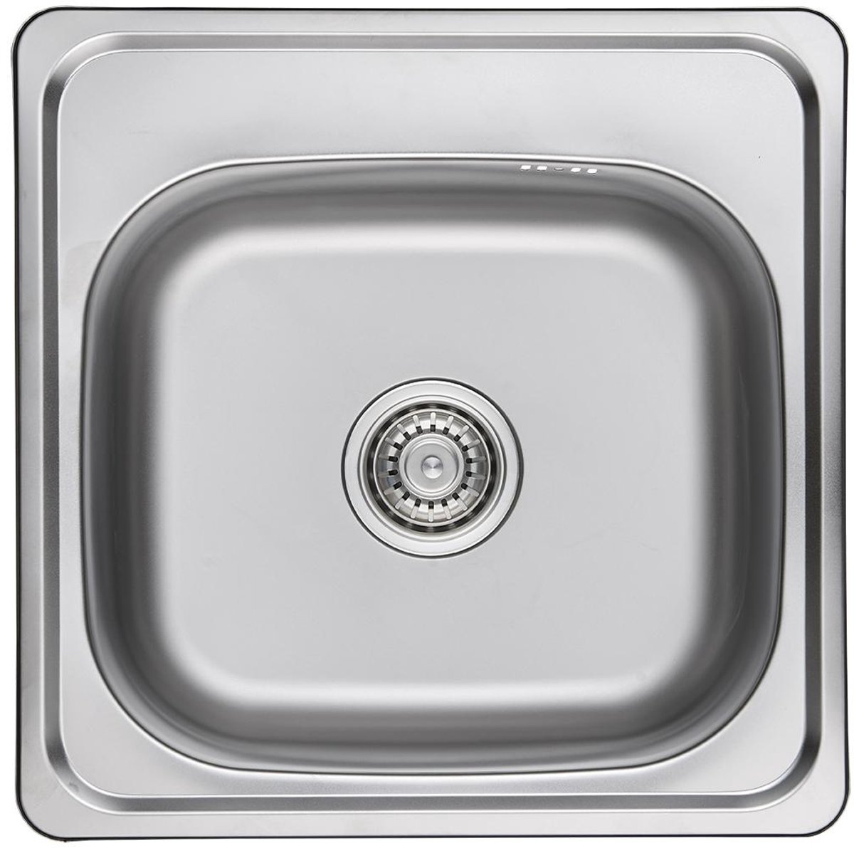 Ausmann Basic rvs opbouw spoelbak 48x48 cm met kraangatbank inclusief sifon 1208957000