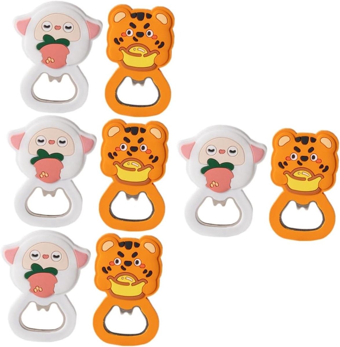 Flesopeners Set - Bieropener Magneet - Drank Serveren - Dierenontwerp - 8 Stuks - Multicolor