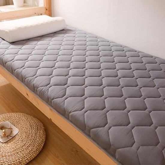 Draagbare Futonmatras - Vloermat - Logeren en loungen - Opvouwbaar en compact - 90 x 200 cm - Grijs — afbeelding 4