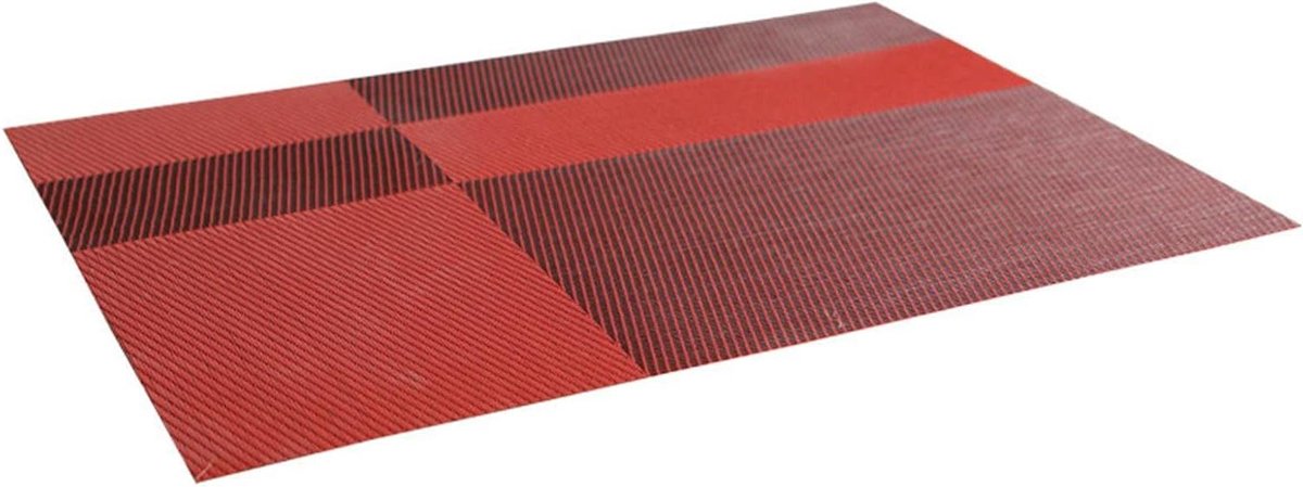 Placemats Set - Tafelonderleggers - Tafel Beschermen - Afwasbaar PVC - 45 x 30 cm - Rood