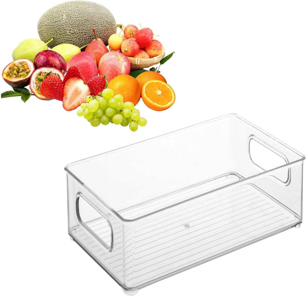 Koelkast Organizer - Opbergdozen Keuken - Voedsel Opslag - Stapelbaar Ontwerp - 25x15x7.5 cm - Transparant
