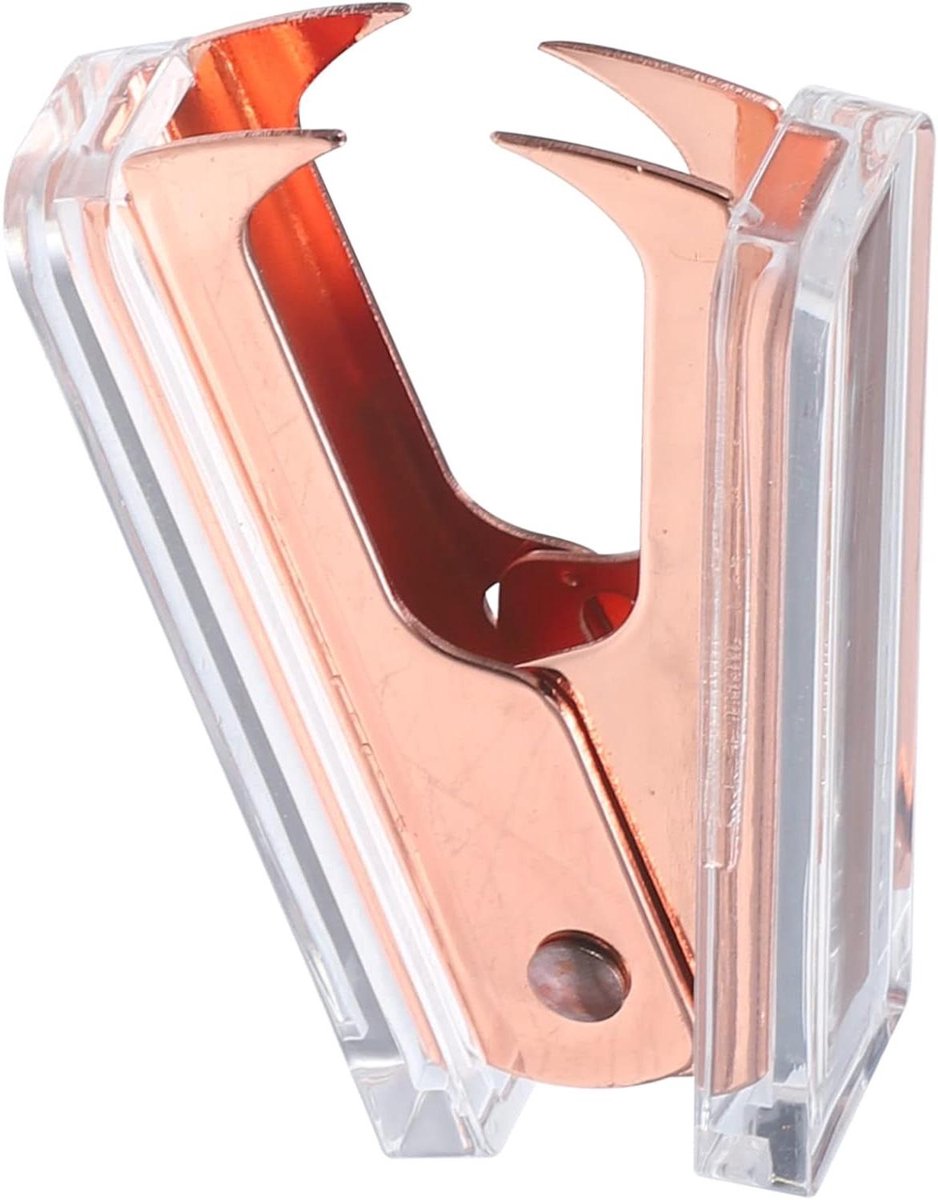 Handige Ontnieter - Nietjesverwijderaar Kantoor - Documenten Ontnieten - Ergonomisch Ontwerp - 6x4.3x1.5CM - Rosé Goud