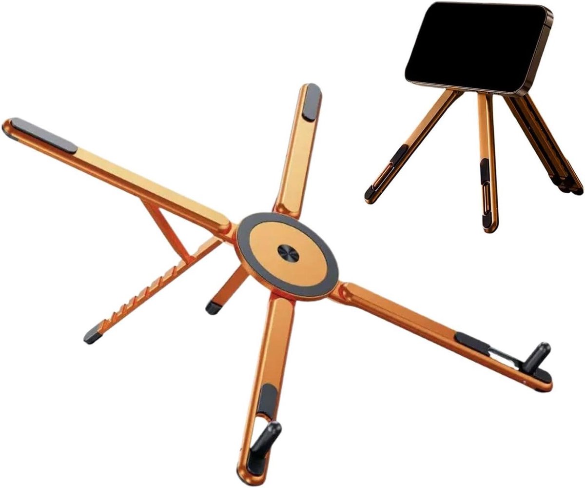 Laptop Standaard - Verstelbare Houder - Comfortabel Werken - Magnetische Grip - 18.3 cm - Zilver