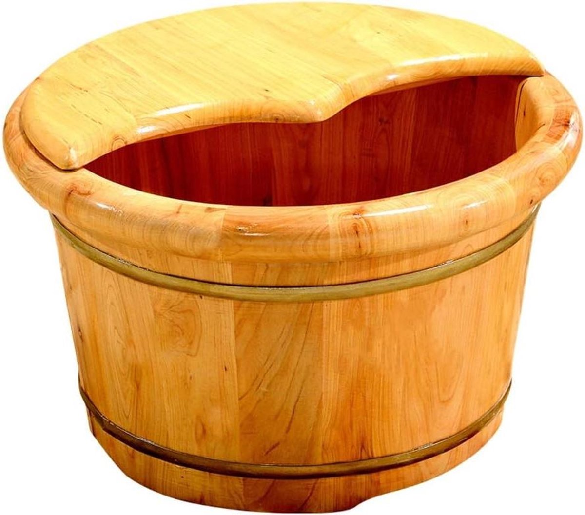 Houten Voetbad - Voetbad Emmer - Ontspanning Thuis - Massief Hout - Diep Ontwerp - Natuurlijk Hout