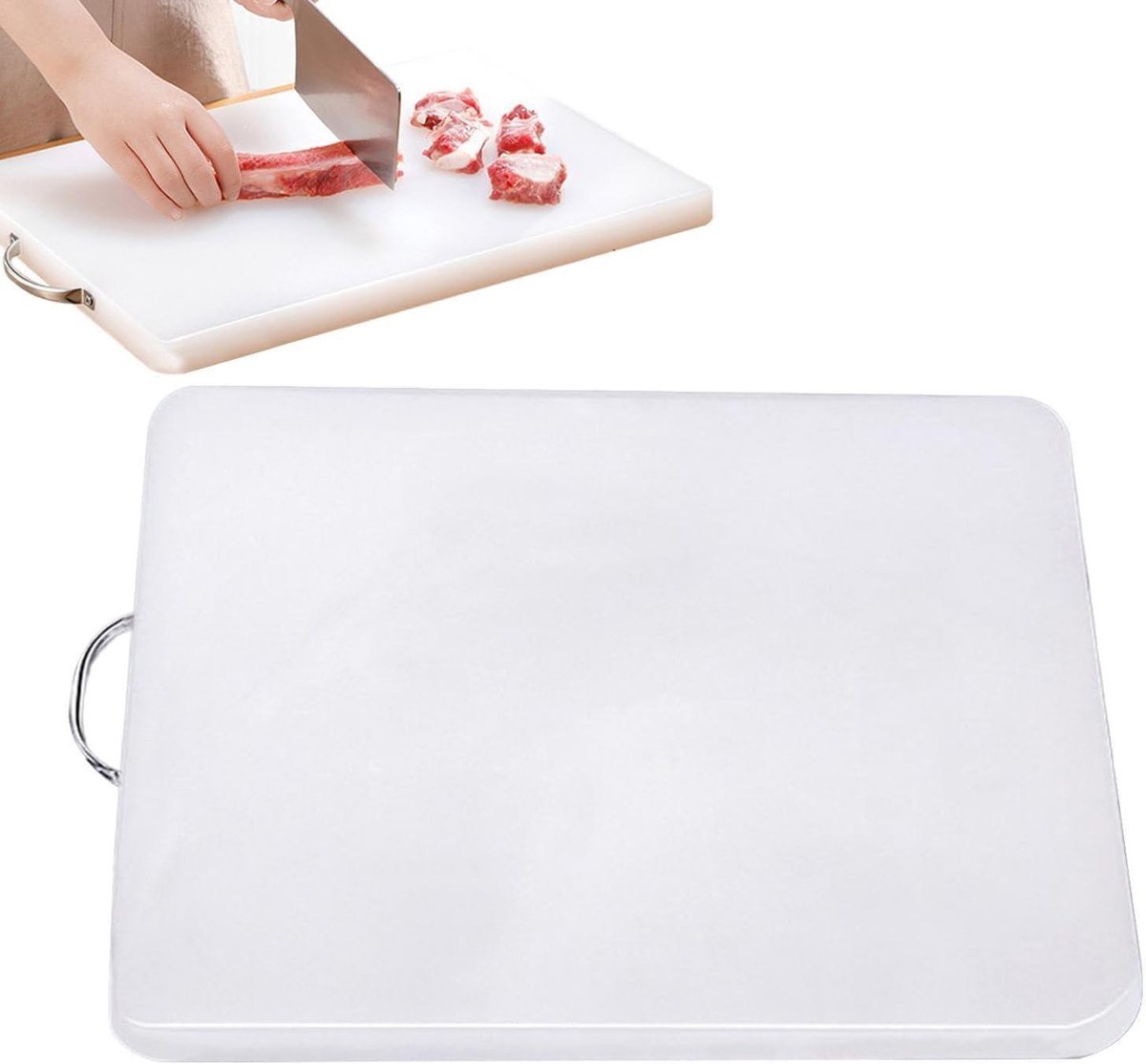 Hakplank - Snijplank - Veilig Koken - Slimme Zone Indeling - 47x32 cm - Wit