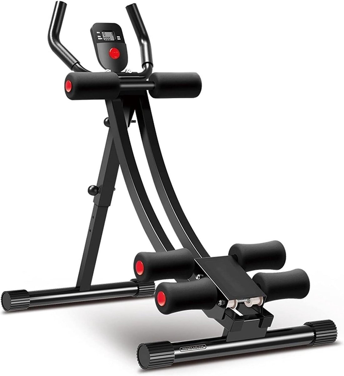 Buikspiertrainer Bank - Core Trainer - Thuis Fitness - Verstelbare Knieondersteuning - 90x40x123cm - Zwart