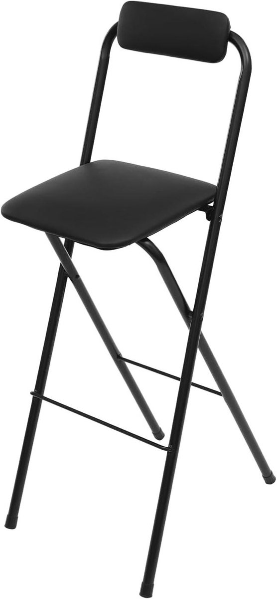 Kruk - Barkruk Sta-kruk - Ruimte Besparen - Inklapbaar Design - 75 cm Hoog - Zwart