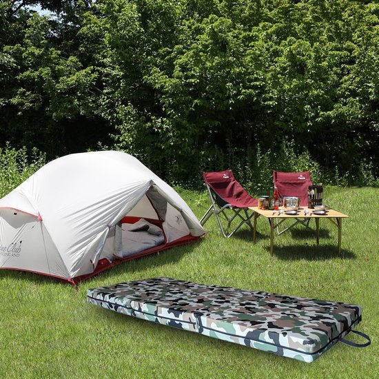 Opvouwbare Matras - Campingmat Gastenmat - Ruimte Besparen - Vuilafstotend Camouflage - 160x200 Cm - Groenbruin — afbeelding 2