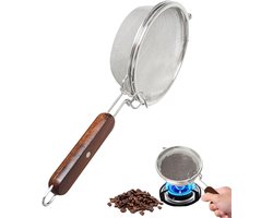Koffie Rooster Machine - Handmatige Braadpan - Bonen Branden - Gelijkmatige Warmte - 50g Batch - Zilver