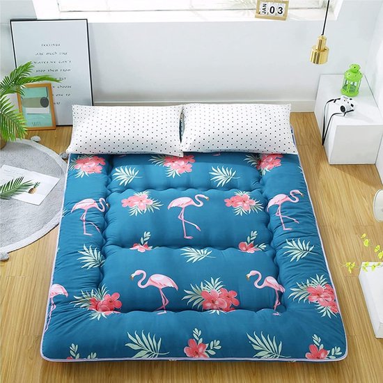 Japanse Vloermatras - Oprolmatras Futon - Comfortabel Slapen - Met Wasbare Hoes - 100x200cm - O — afbeelding 2