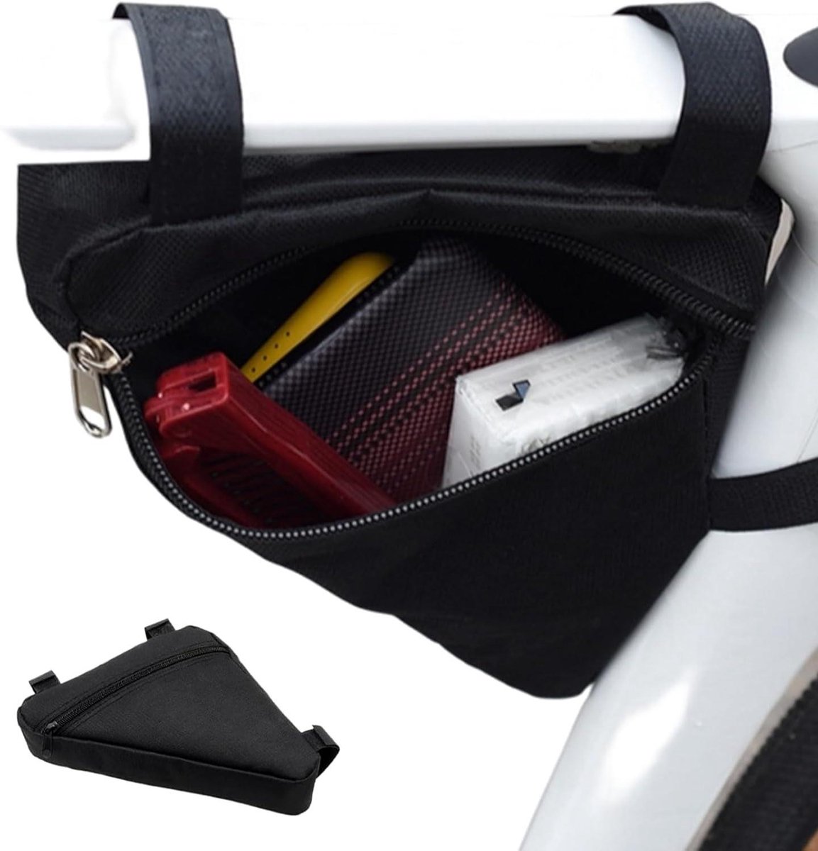 Fiets Frame Tas - Fietstas Houder - Outdoor Avontuur - Versterkte Naden - 28 x 21 x 5 cm - Zwart