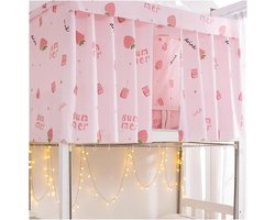 Stapelbed Gordijn - Bed Luifel - Creëer Privacy - Verduisterend Ontwerp - 200x115 cm - Zwart Bruin
