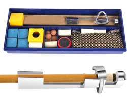Biljartkeu Reparatie - Onderhoudsset Keu - Keu Tip Herstellen - Compleet Gereedschap - 24 cm Pakket - Multicolor