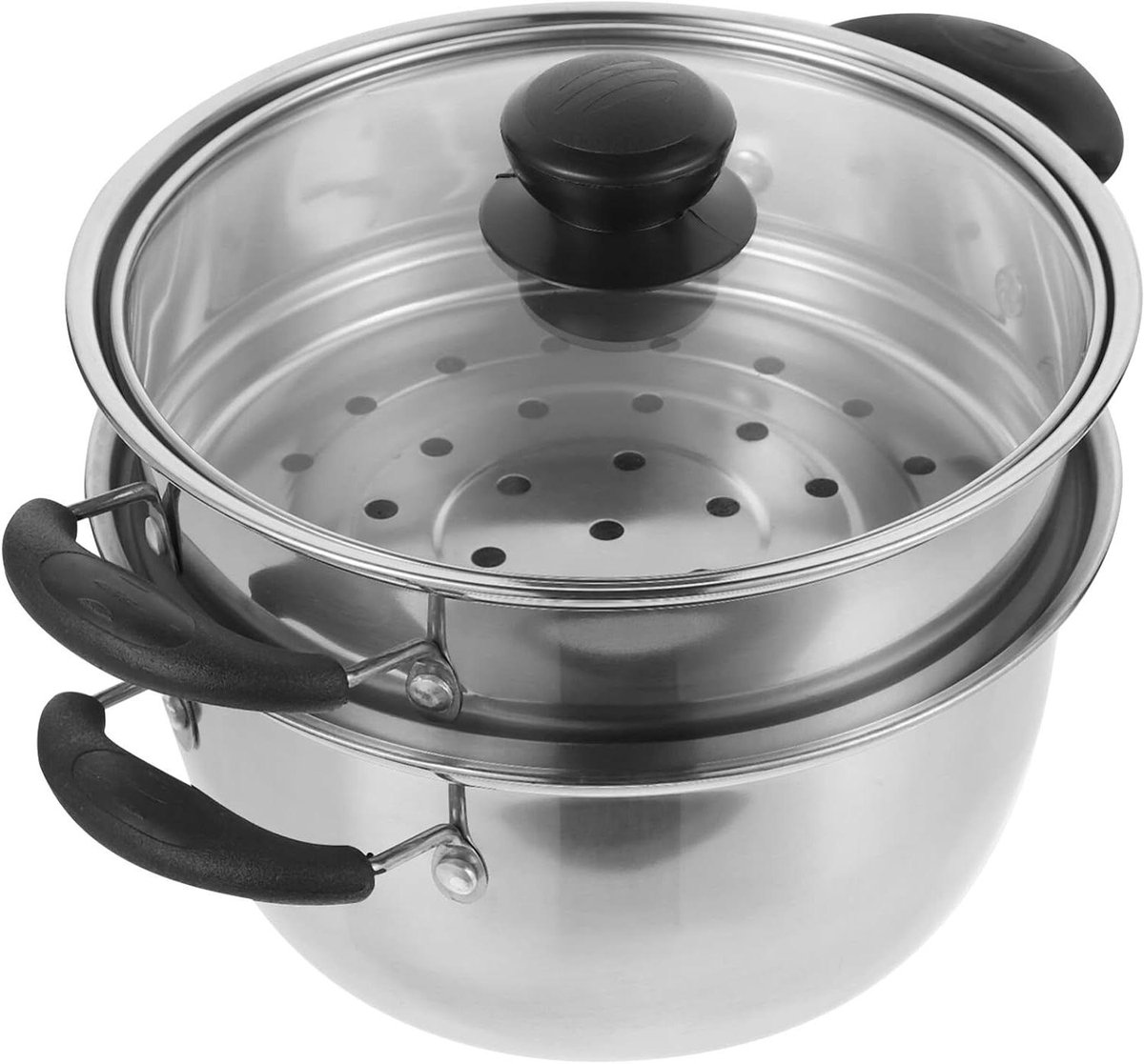 Stoompan Keuken - Soeppan Kookpan - Gezond Koken - Roestvrij Staal - 24cm - One Color
