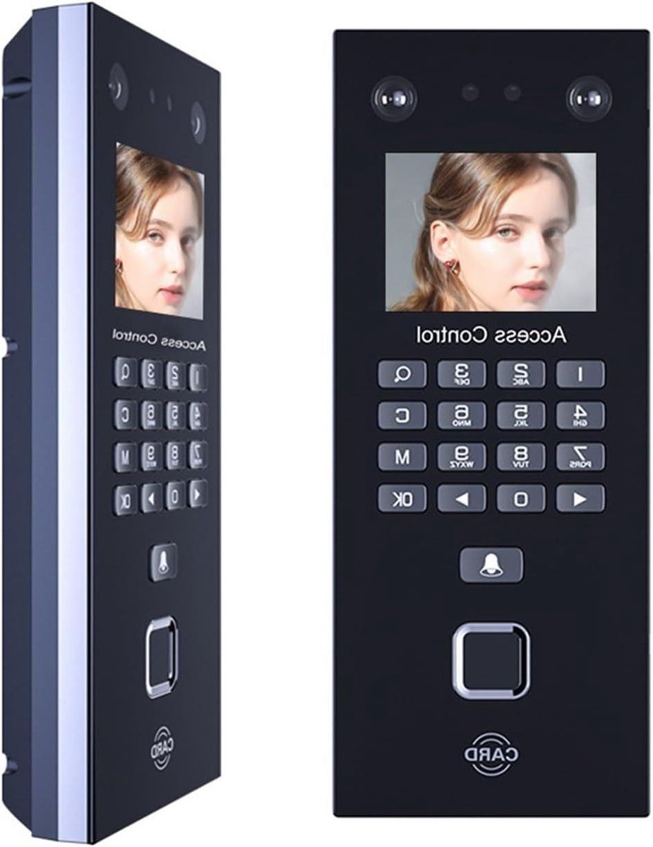 Biometrisch Tijdregistratiesysteem - Vingerafdruk Scanner - Personeelsadministratie - Gezichtsherkenning - 1000 Gebruikers - Zwart
