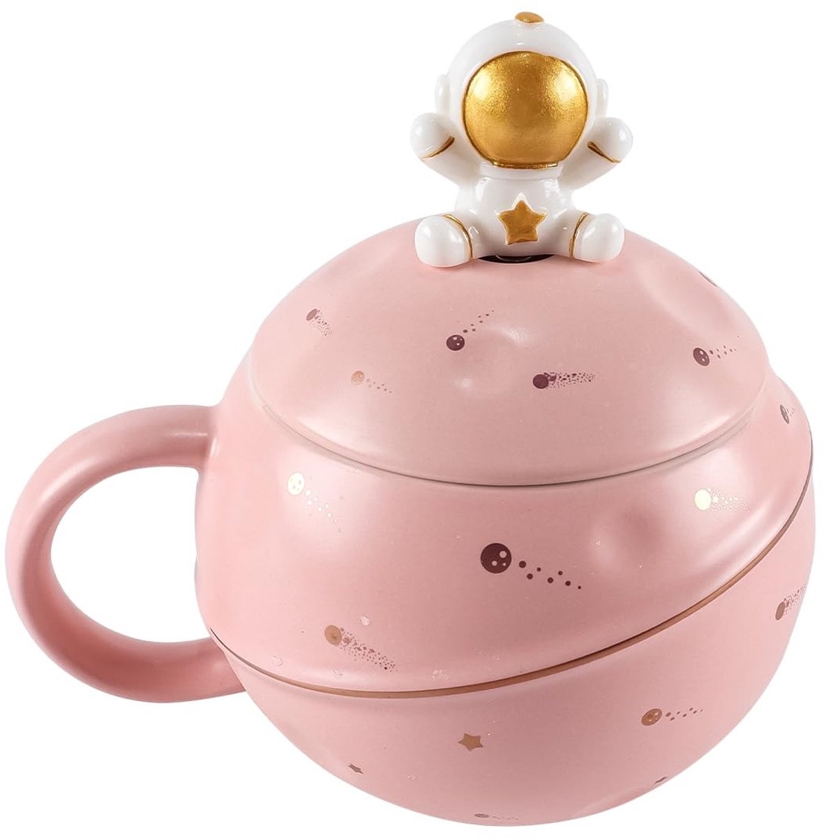 Dailygoods - Astronautenbeker met Planeet Reliëf en Deksel