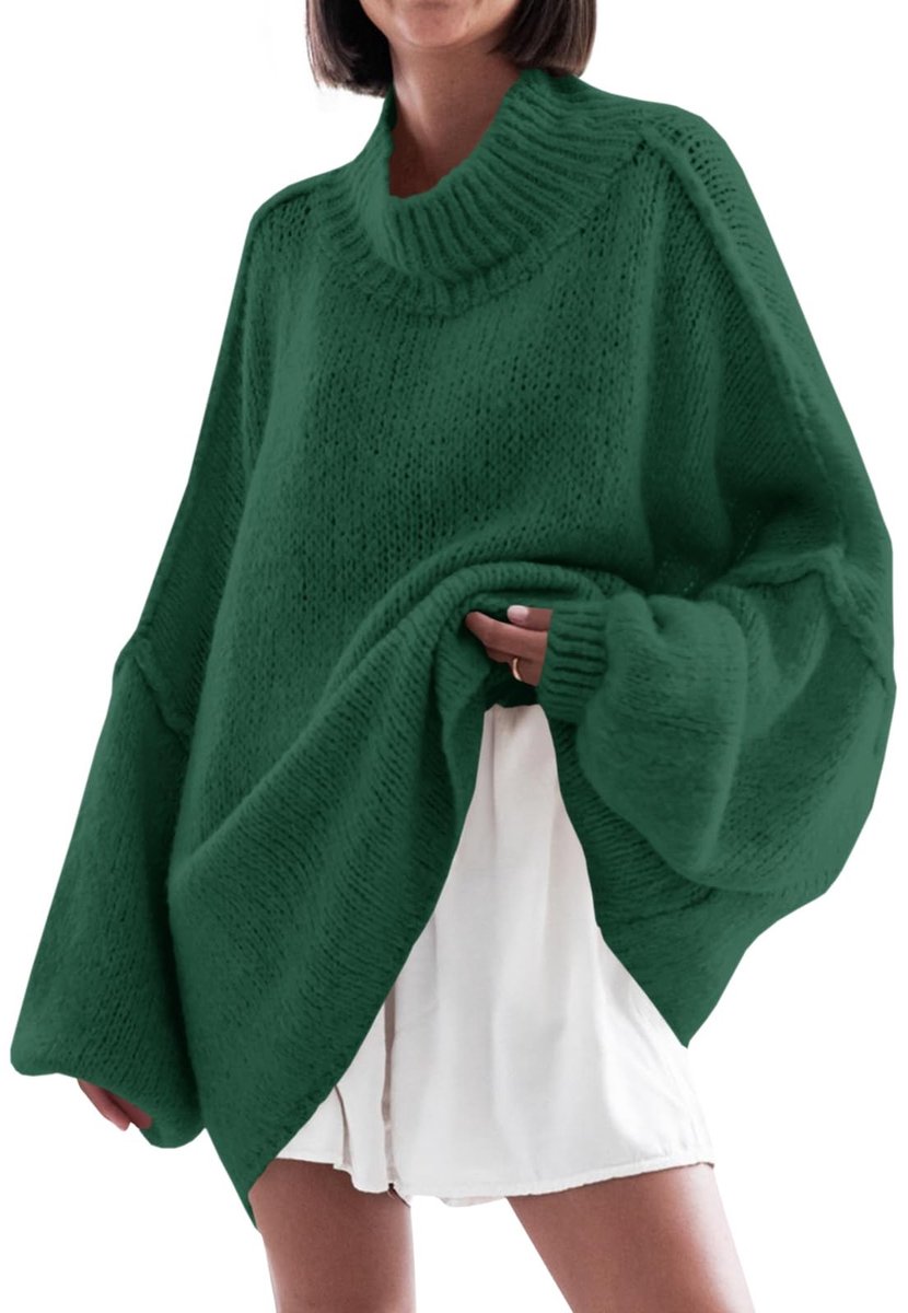 Dailygoods - Dames Oversized Gebreide Trui met Vleermuismouwen