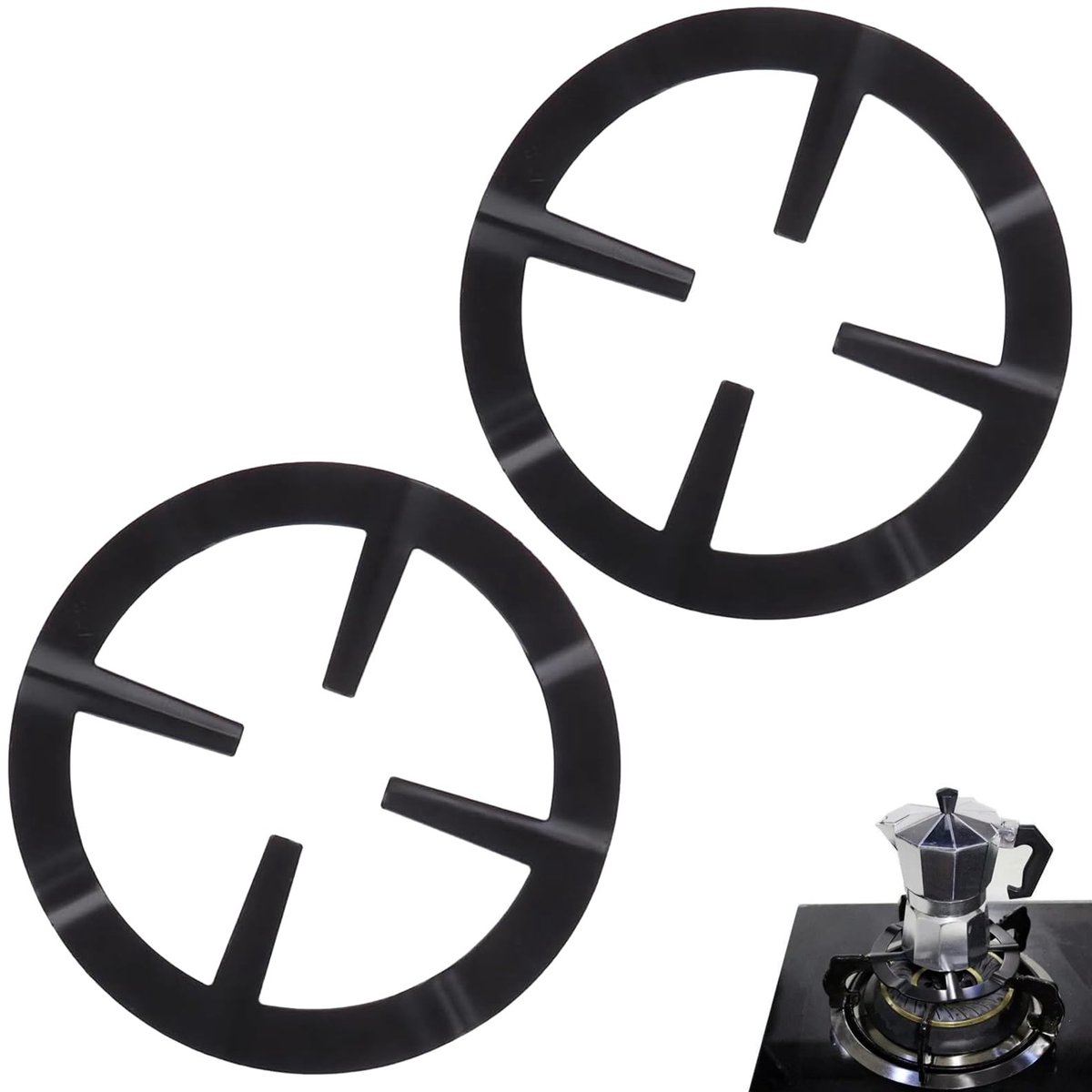 Dailygoods - Gietijzeren Pannenhouder Set voor Gaskookplaten - 2-Pack