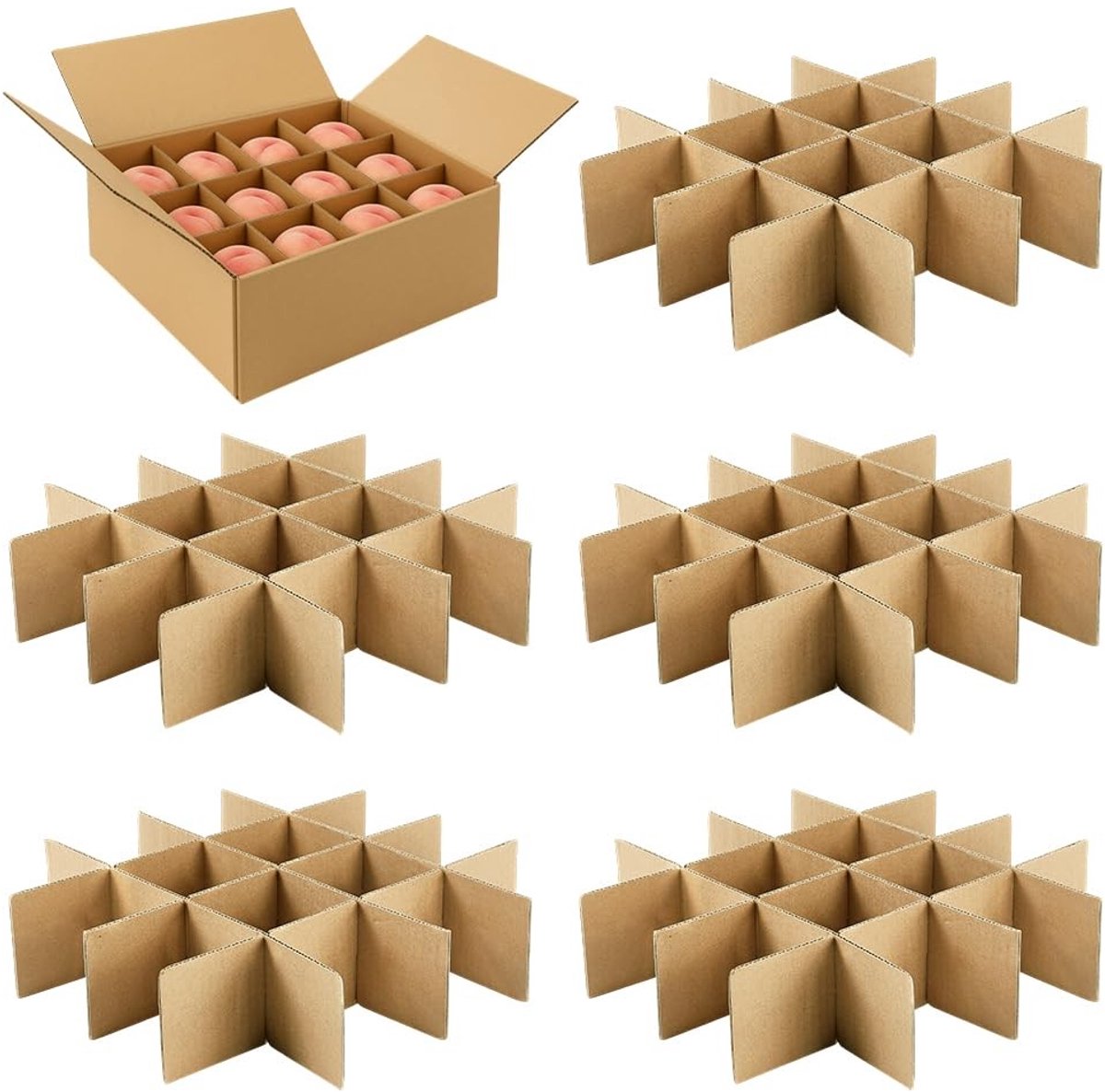 Dailygoods - 36 Stuks Kartonnen Scheidingswanden voor Dozen