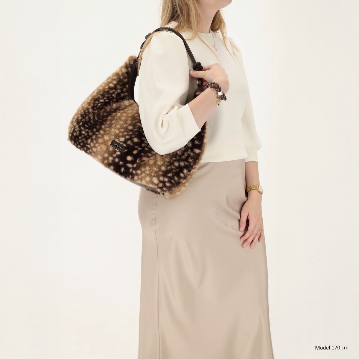 Charm London Oslo Schoudertas - Bonte Tas - Verstelbare Schouderband - Ritssluiting - Damestas - Crossbody - Hert