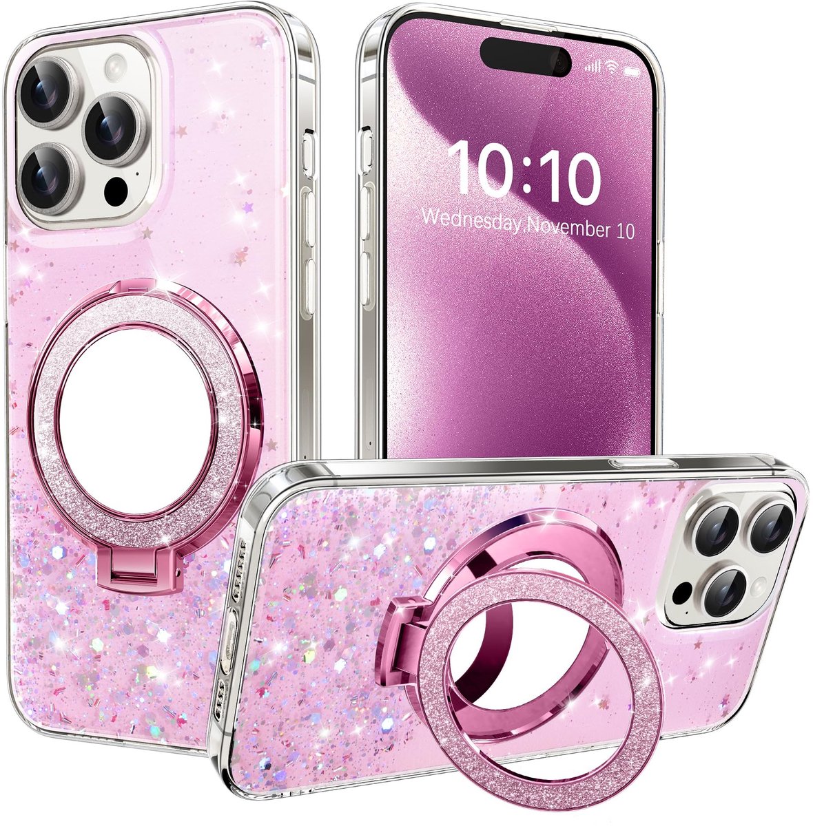 Dailygoods - Beschermhoes voor Smartphone met Ring en Transparante Achterkant