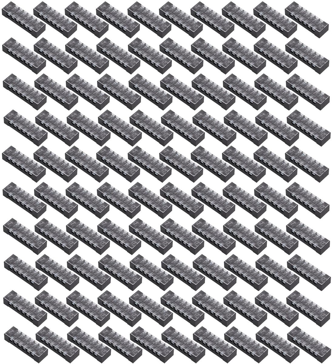 Dailygoods - 100 Stuks Schroefklemmenblokken 6 Posities voor Verdeelkasten
