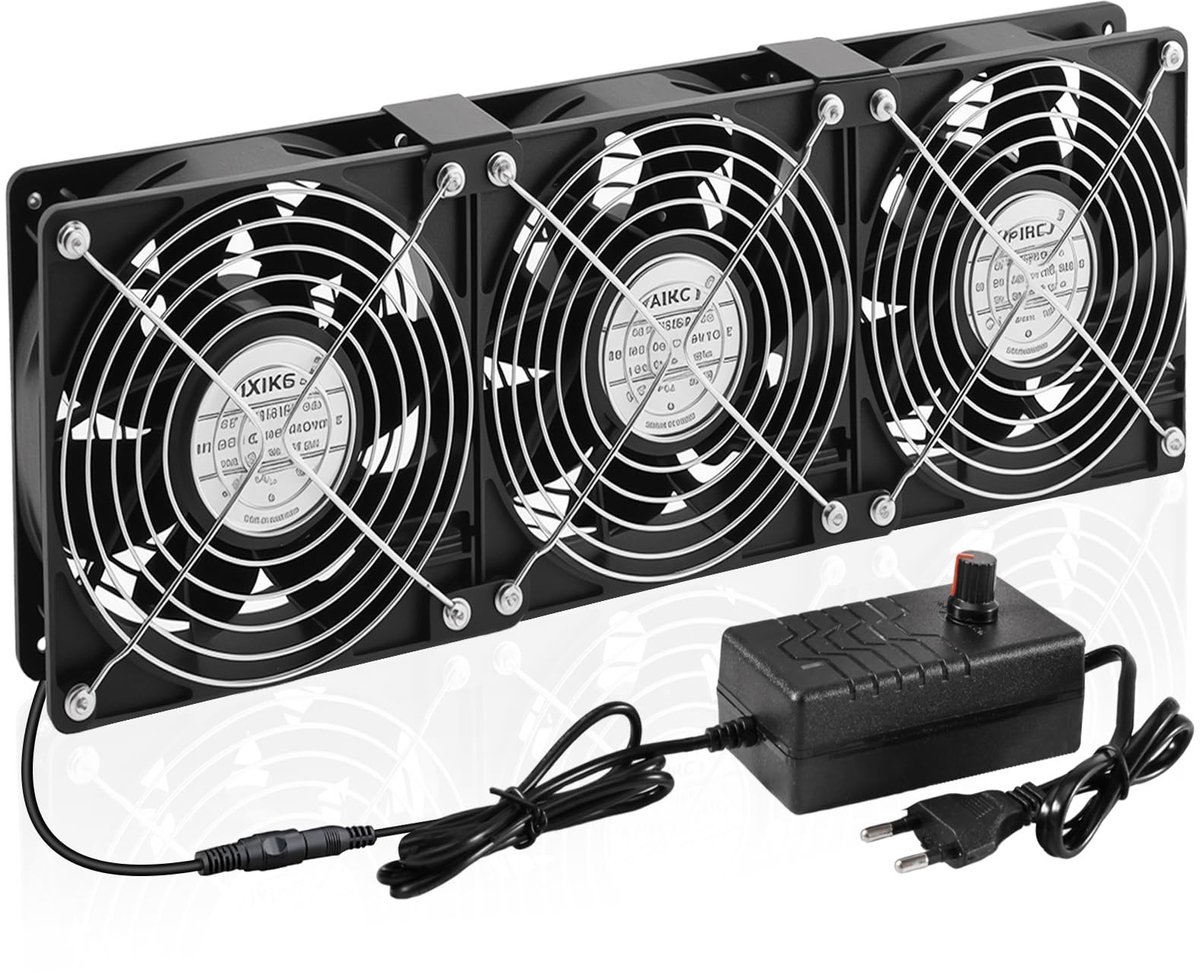 Dailygoods - 120 mm Ventilator met Snelheidsregelaar voor Grote Luchtstroom